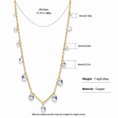 Collana goccia d'acqua con strass