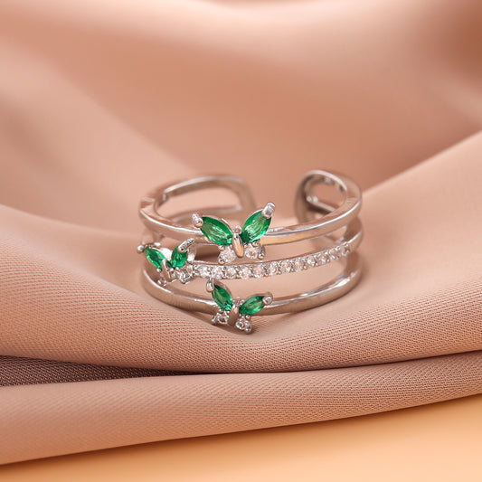 Anello Ali Verde Diamante