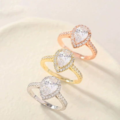Anello goccia di zircone