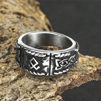 Anello acciaio stile vichingo da uomo