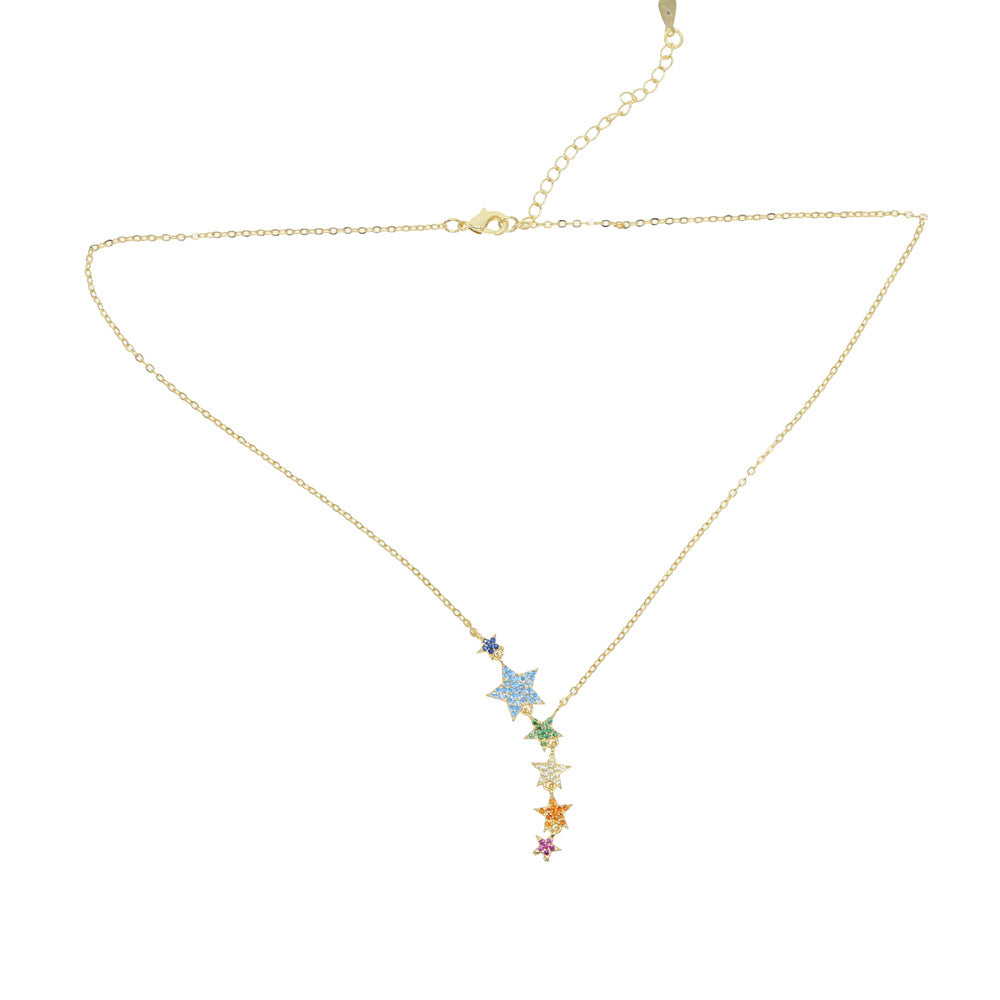 Collana stella zirconi colorata