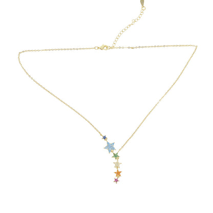 Collana stella zirconi colorata