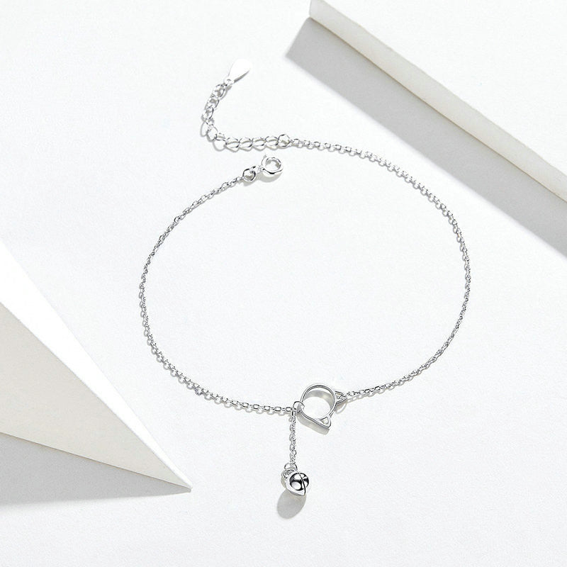 Cavigliera argento gattino