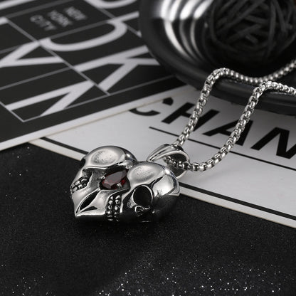 Pendente cuore teschio