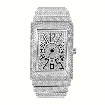 Orologio quadrato con diamanti da uomo