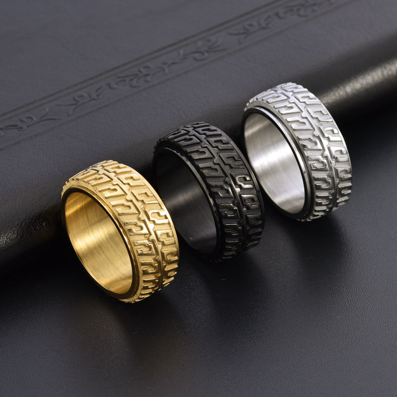 Anello con ruota rotante