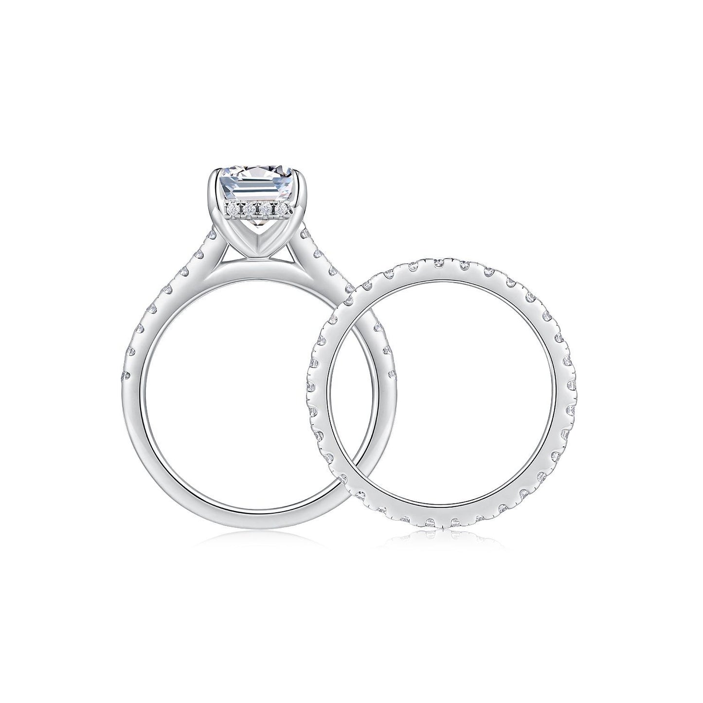 Anello argento moissanite impilabile