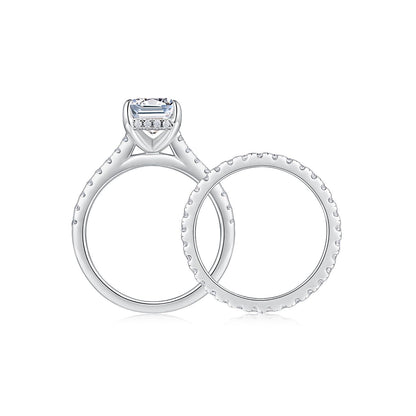 Anello argento moissanite impilabile
