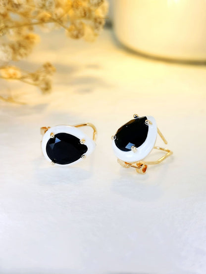 Clip orecchio goccia con zirconi