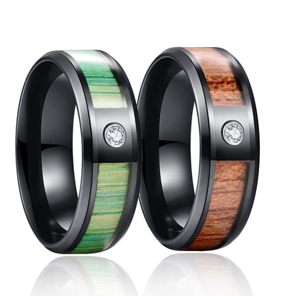 Anello titanio in legno
