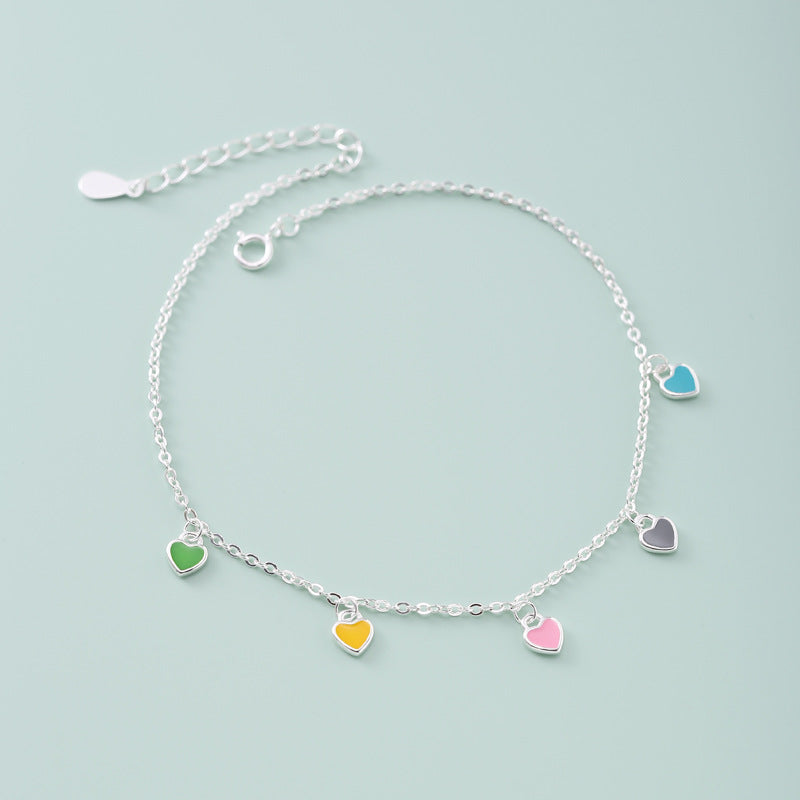 Cavigliera con cuore colorato