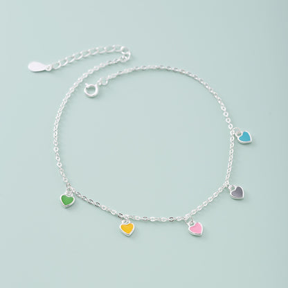 Cavigliera con cuore colorato