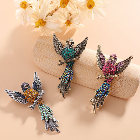 Spilla colibrì diamantata