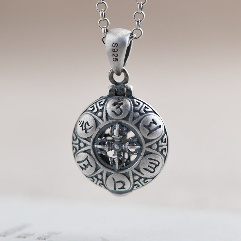 Collana croce argento mantra