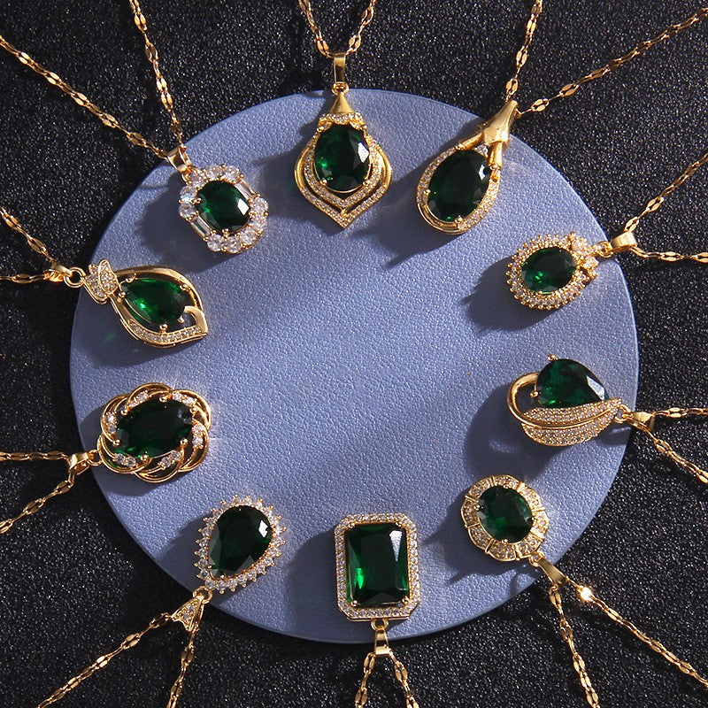 Collana titanio smeraldo