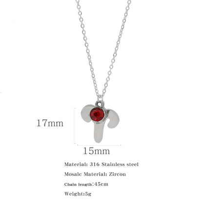 Collana zircone in acciaio inox