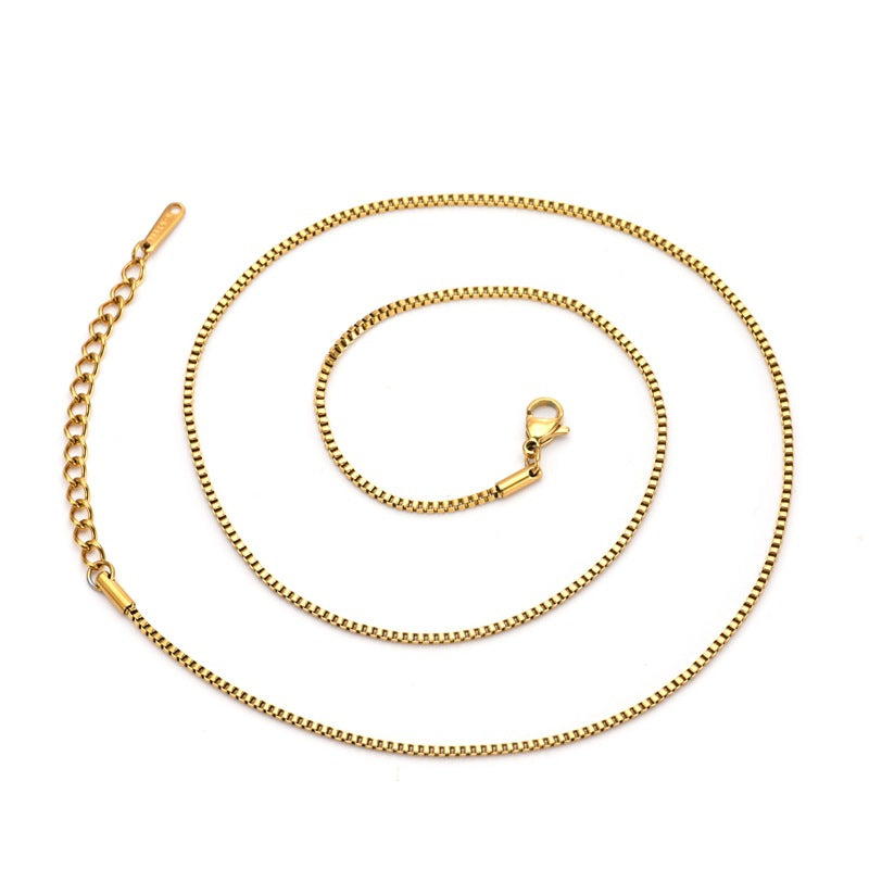 Collana catena dorata box chain