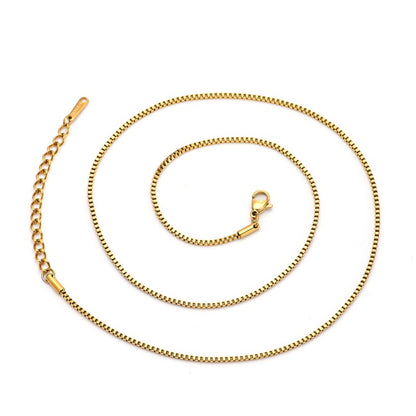 Collana catena dorata box chain