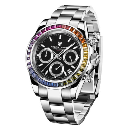 Orologio uomo acciaio cristalli