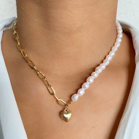 Collana cuore patchwork