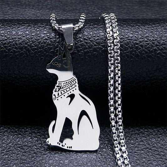 Collana gatto acciaio