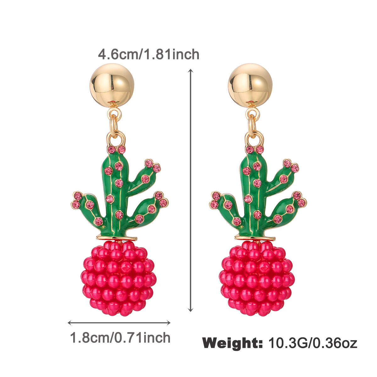 Orecchini cactus smaltati