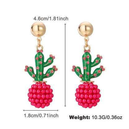 Orecchini cactus smaltati