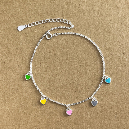 Cavigliera con cuore colorato