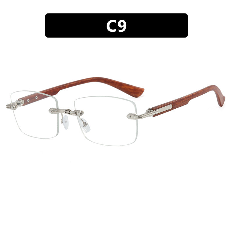 Occhiali rimless quadrati da uomo