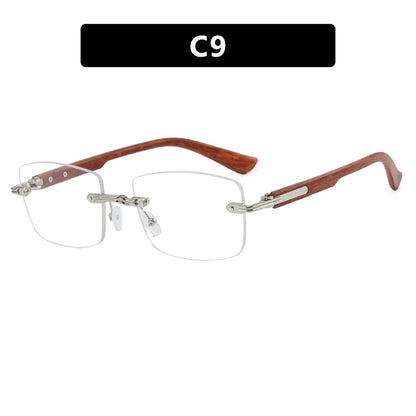 Occhiali rimless quadrati da uomo