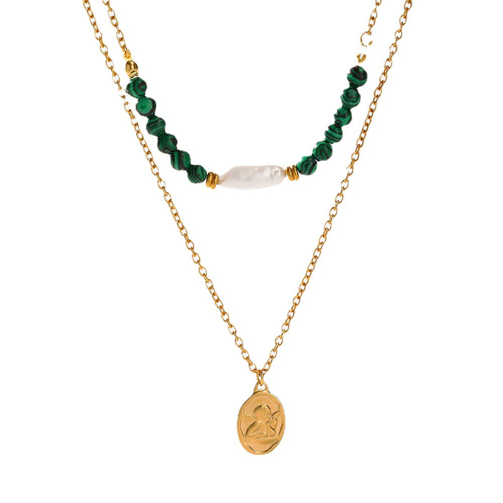 Collana medaglione doppio strato