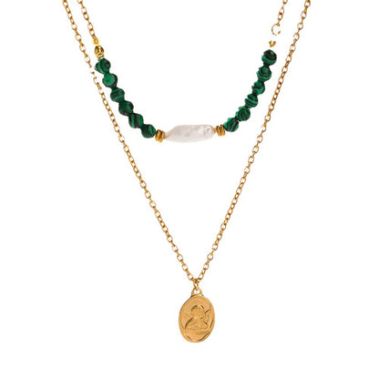 Collana medaglione doppio strato
