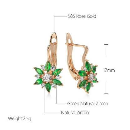 Clip Orecchio Fiore Verde