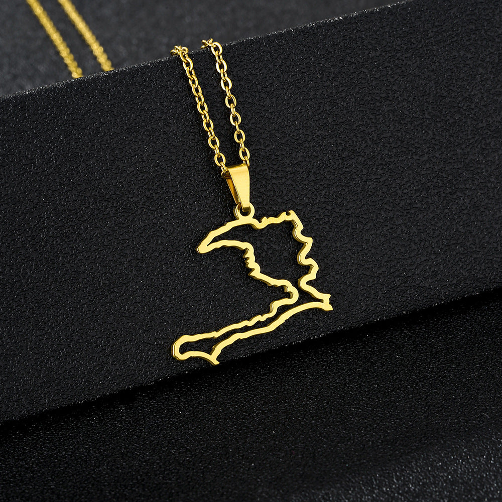 Collana acciaio effetto goccia