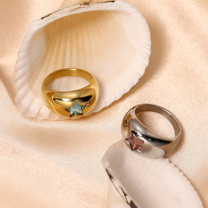 Anello stella zirconi