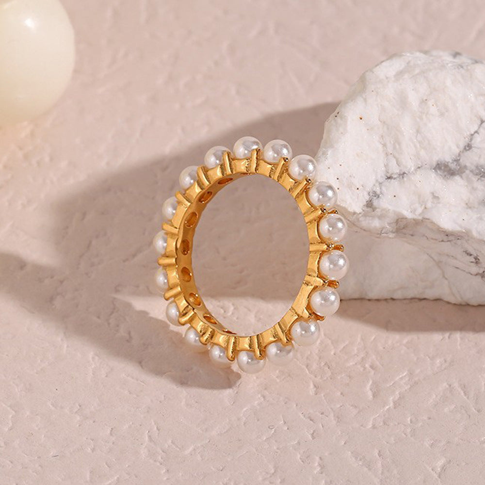 Anello rotondo placcato oro