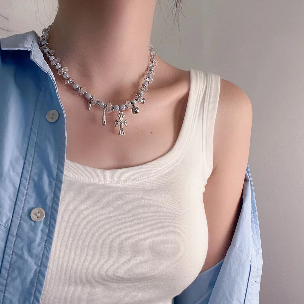 Collana geometrica in lega