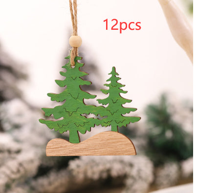 Pendente albero di Natale in legno