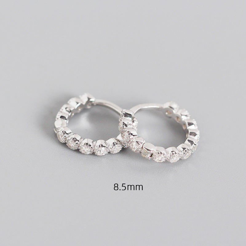 Orecchini argento geometrici diamanti intarsiati