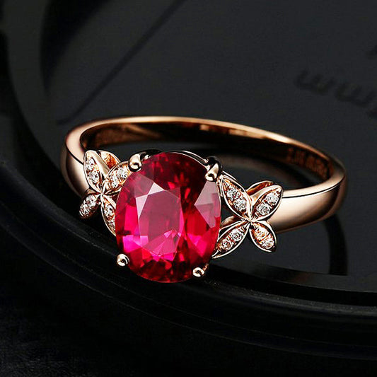 Anello farfalla oro rosa