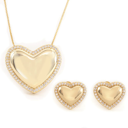 Set collana cuore con zirconi