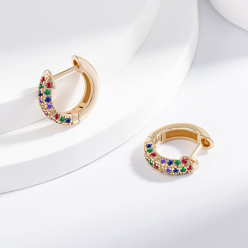 Orecchini zircone multicolore micro intarsio