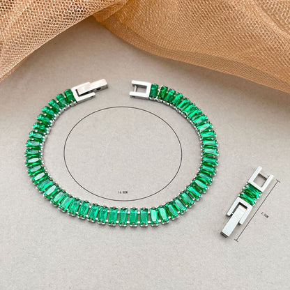 Bracciale acciaio zirconi colorati geometrico