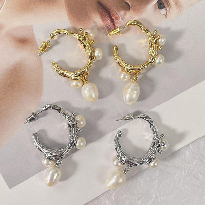 Orecchini perle barocche retro elegante