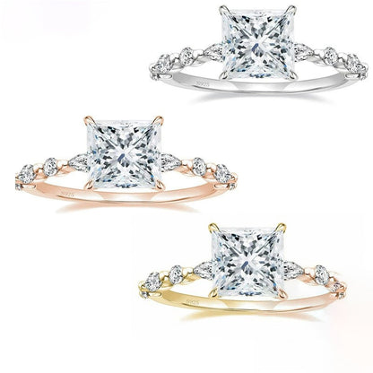 Anello zircone princess