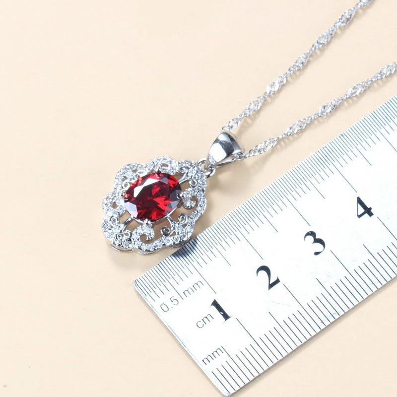 Set gioielli granato e zircone