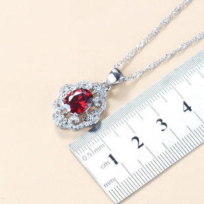 Set gioielli granato e zircone