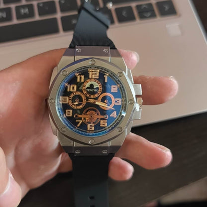 Orologio nero argento
