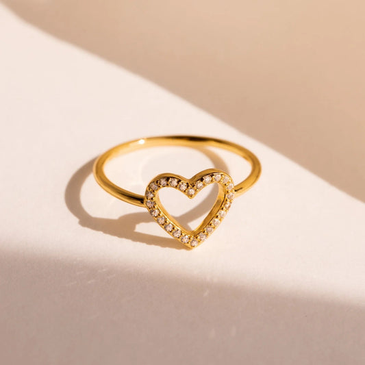Anello coppia cuore diamante