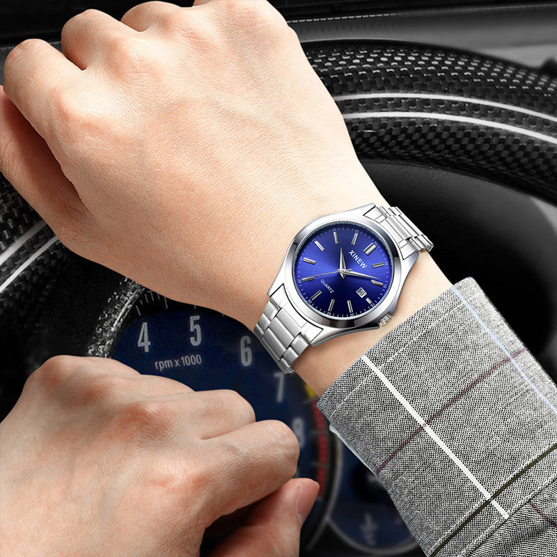 Orologio acciaio con calendario casual